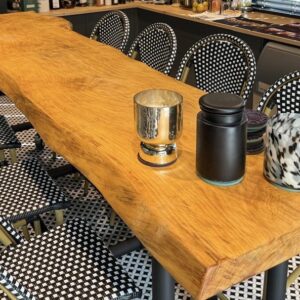 Live Edge Bar Slab on Wheels